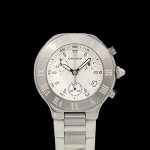 Cartier Must 21 Vantien Chronoscaph Chronograph Date Rubber